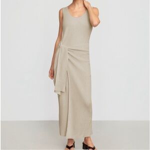 Modern Citizen Bianca Linen-Cotton Maxi Wrap Dress Tan